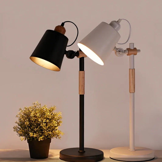 Artfan Adjustable Wood Desk Lamp for Children's Study, Office, Bedroom - LED Reading Light