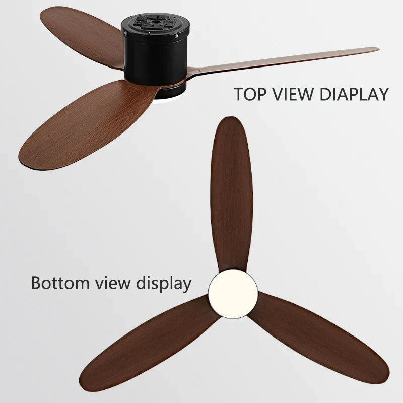 Artfan lighting Black DC Ceiling Fan Light with Remote Control and LED Chandelier