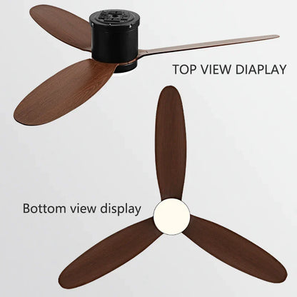Artfan lighting Black DC Ceiling Fan Light with Remote Control and LED Chandelier