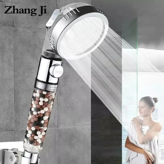 Artfan 3-Function High Pressure Anion Filter Shower Head with Stop Button