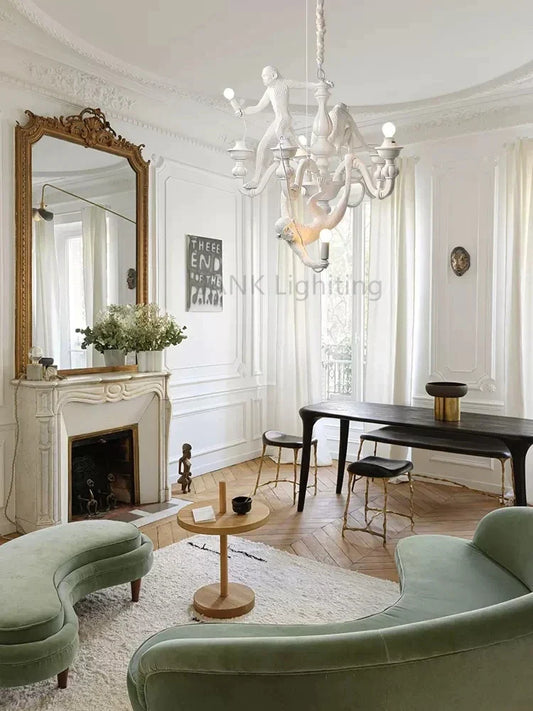 Artfan 3 Monkeys Pendant Chandelier - Black White Resin - High-end Indoor LED Decor