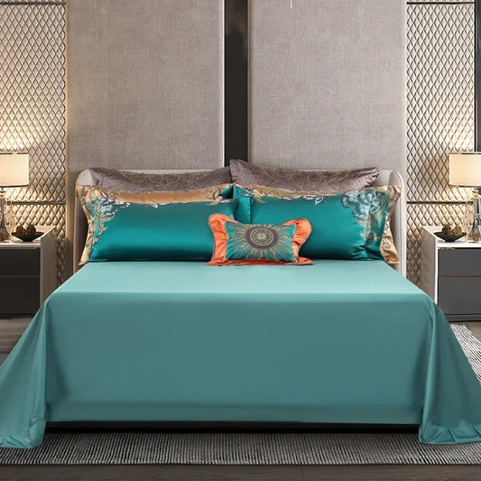 Artfan 1200TC Jacquard Bedding Set: Queen King Size Linens, Comforter Cover, Sheet, Pillowcase