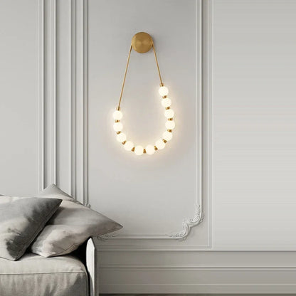 Artfan lighting Black Gold LED Her Necklace Wall Lamp Sconce for Bedroom & Corridor