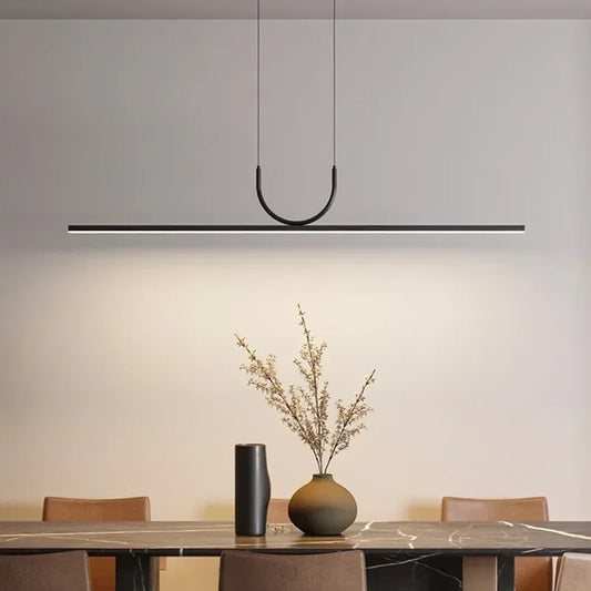 Artfan lighting Black LED Ceiling Chandelier for Dining Room Kitchen Island - Modern Hanging Fixture