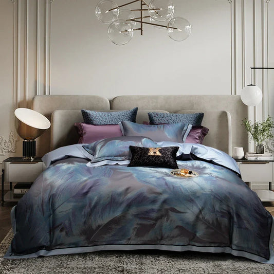 Artfan 1500TC Jacquard Egyptian Cotton Bedding Set: Queen King Linens, Duvet Cover, Sheets
