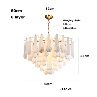 Artfan 2025 Chandelier LED Dimmable Marble Collection for Dining Room & Foyer