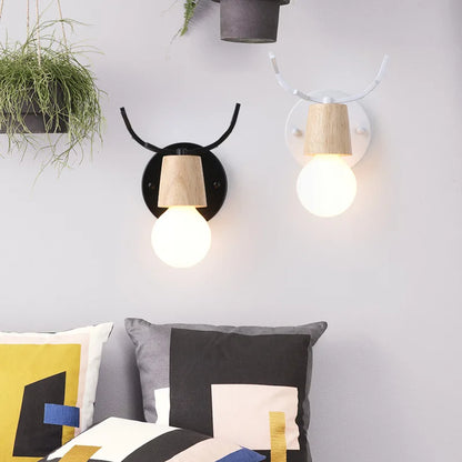 Artfan Antlers Vintage Wall Sconce Lights Wood Wall Lamps Fixture Indoor Lighting