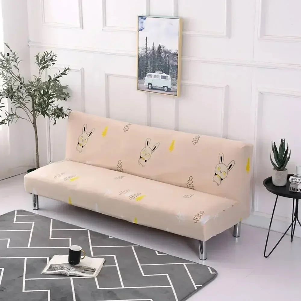Artfan Armless Futon Sofa Cover Slipcover Elastic No Armrest