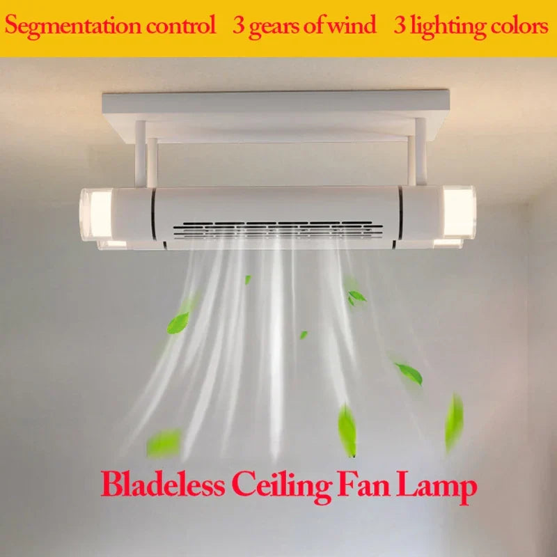Artfan lighting Bladeless Ceiling Fan with Remote Control LED Light Fixture for Home Décor