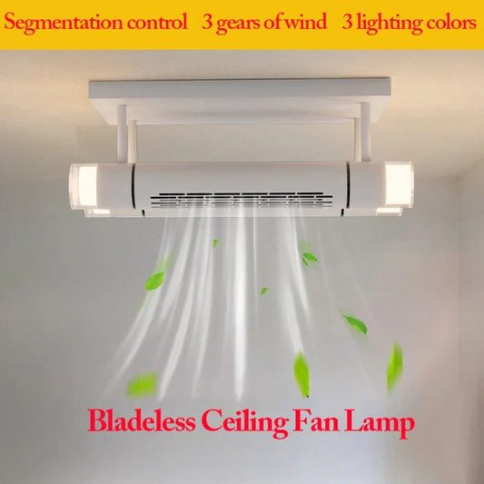 Artfan lighting Bladeless Ceiling Fan with Remote Control LED Light Fixture for Home Décor