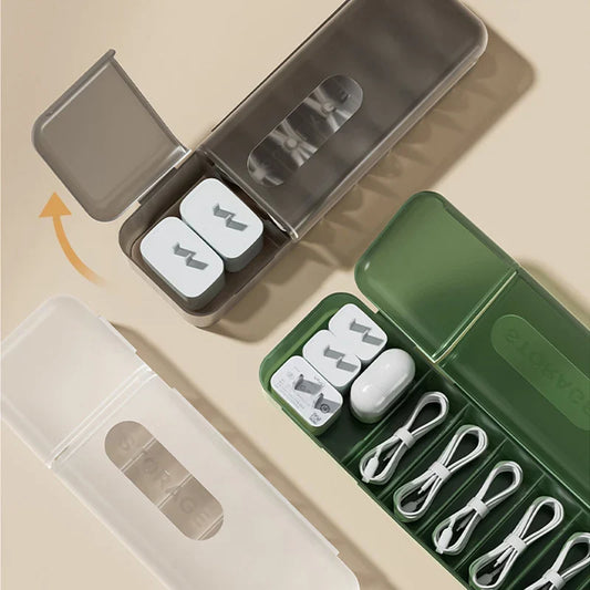 Artfan Cable Box: Desk Organizer for Charger, Cord, Phone | Storage with Cover