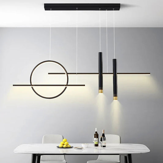 Artfan lighting Black LED Chandelier Pendant Light for Home Dining Kitchen Bar.
