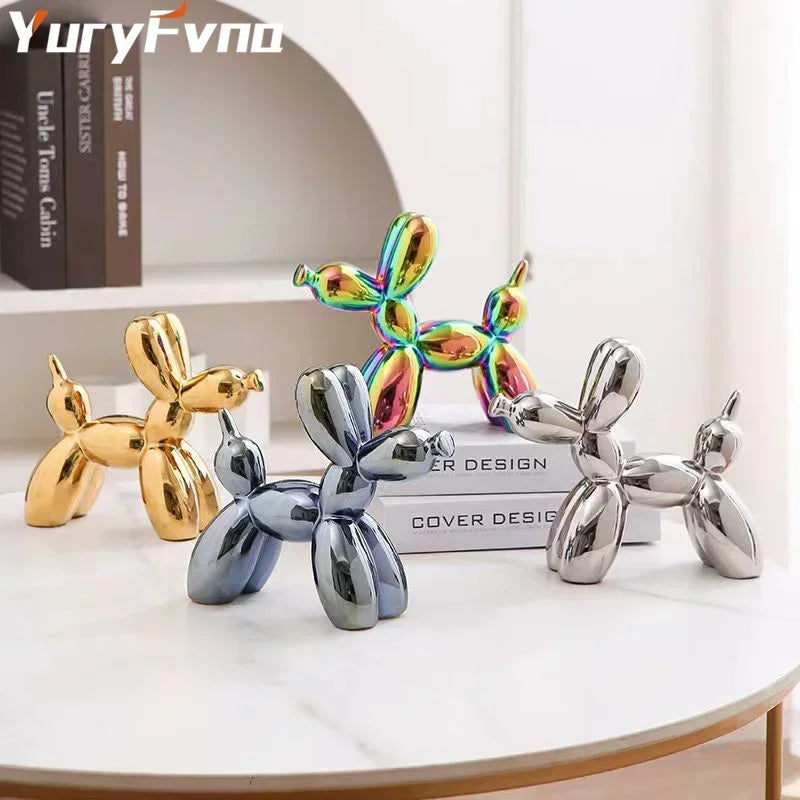 Artfan Abstract Ceramic Balloon Dog Sculpture for Home Office Decor-Gift-Quality Study Room Statue