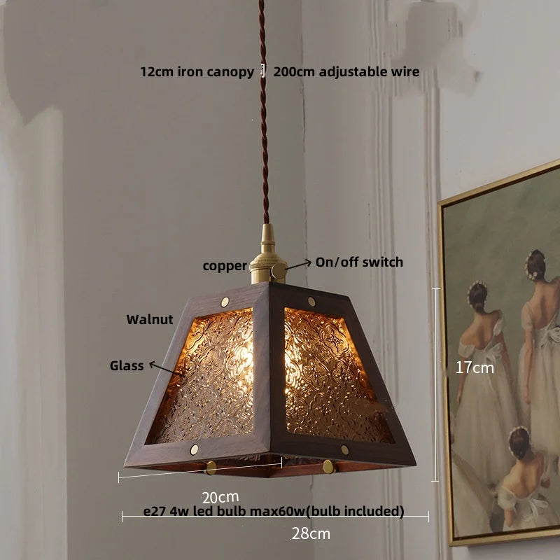 Artfan Ash Wood LED Pendant Lamp Adjustable Hanging Lights Luminaire