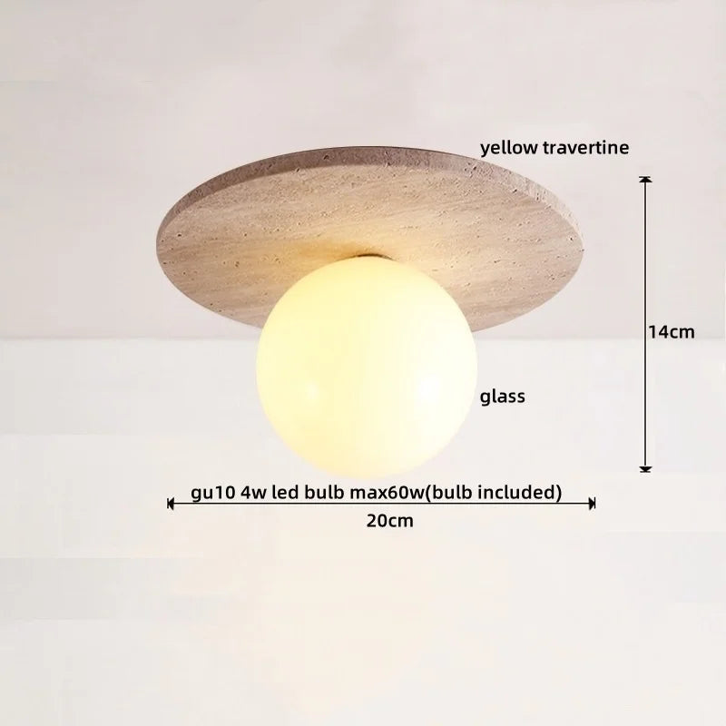 Artfan Acryl Travertine LED Ceiling Lights - Modern Natural Stone Ceiling Lamp