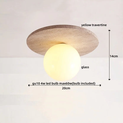 Artfan Acryl Travertine LED Ceiling Lights - Modern Natural Stone Ceiling Lamp