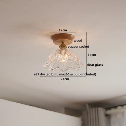Artfan Amber Glass LED Ceiling Lights Modern Decoration for Home Porch Restaurant