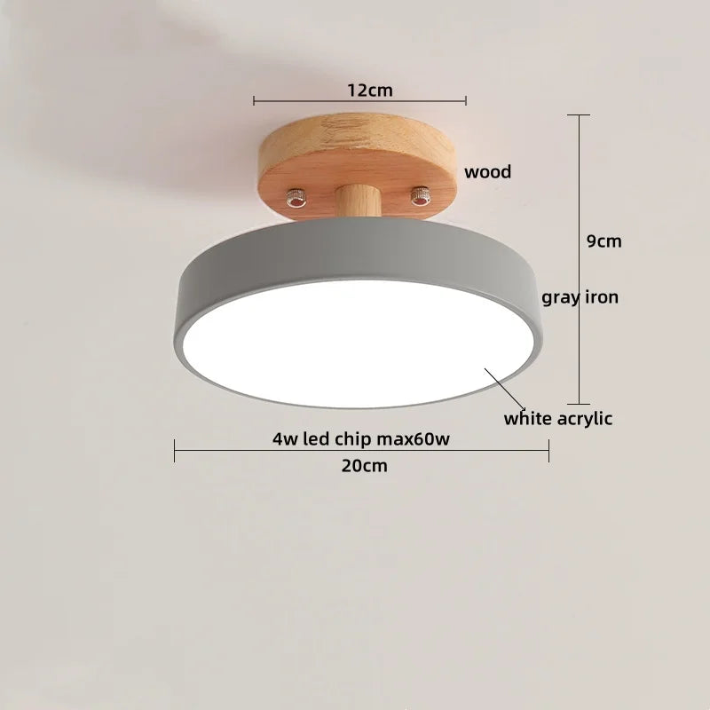 Artfan Acrylic Wood LED Ceiling Light – Nordic Indoor Lighting Fixture