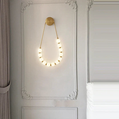 Artfan lighting Black Gold LED Her Necklace Wall Lamp Sconce for Bedroom & Corridor