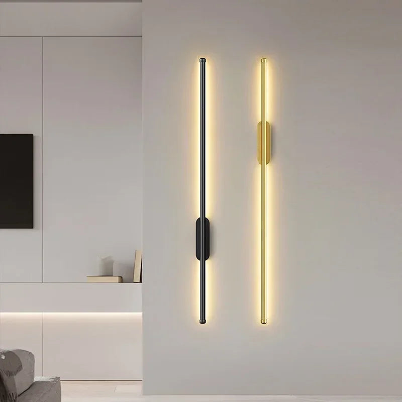 Artfan lighting Black LED Wall Lights - Modern Straight Line for Bedroom, Living Room, Kitchen Décor