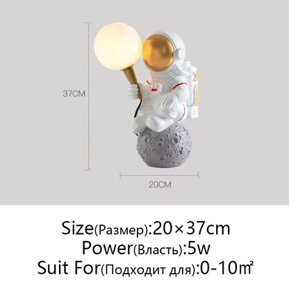 Artfan Astronaut Moon Planet Table Lamp Night Light Bedroom Decor Spaceman Theme