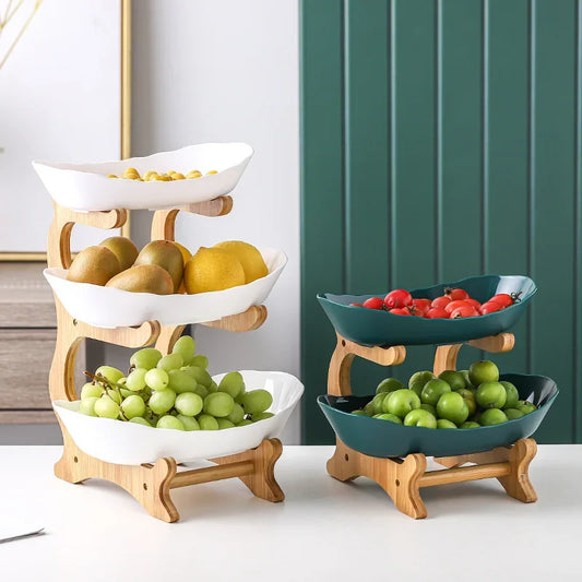 Artfan 3-Layer Table Plates Set: Dinnerware, Fruit Bowl, Snack Stand, Cake Plate, Salad Bowl