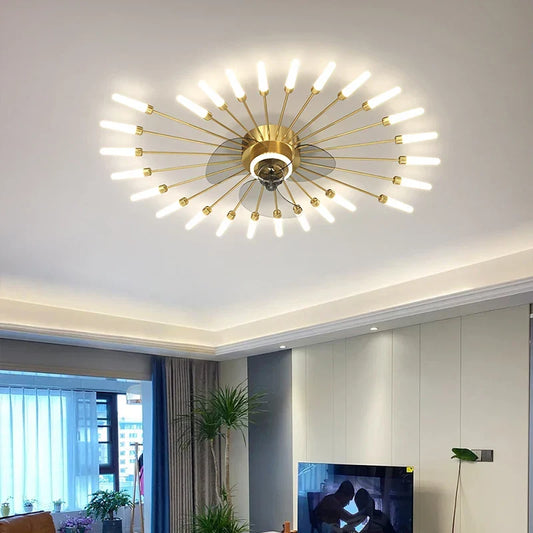Artfan 2023 Modern Chandelier Ceiling Fan Lights for Living Room Bedroom Upscale Decor