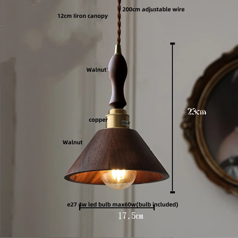 Artfan Ash Wood LED Pendant Lamp Adjustable Hanging Lights Luminaire