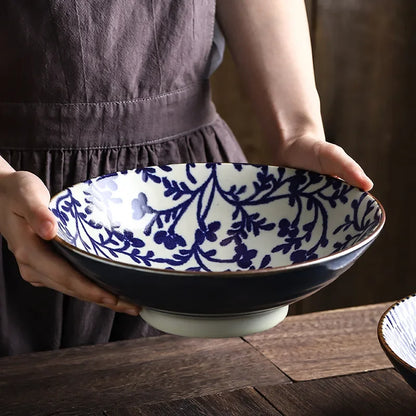 Artfan 9.5" Ceramic Japanese Ramen Bowl Large Soup Salad Rice Microwave Dinnerware