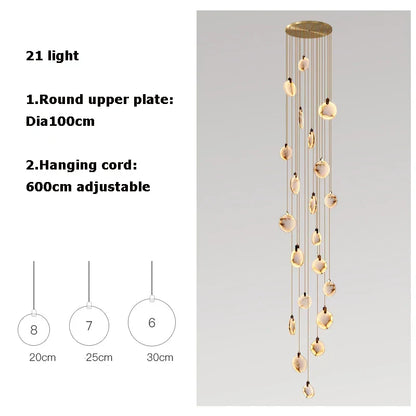 Artfan 2025 Art Deco Marble Golden Lustre LED Chandelier Lighting