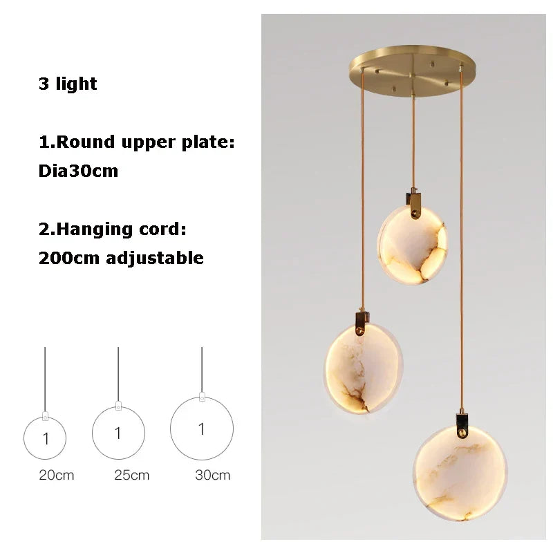 Artfan 2025 Art Deco Marble Golden Lustre LED Chandelier Lighting