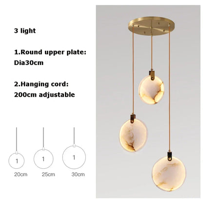 Artfan 2025 Art Deco Marble Golden Lustre LED Chandelier Lighting