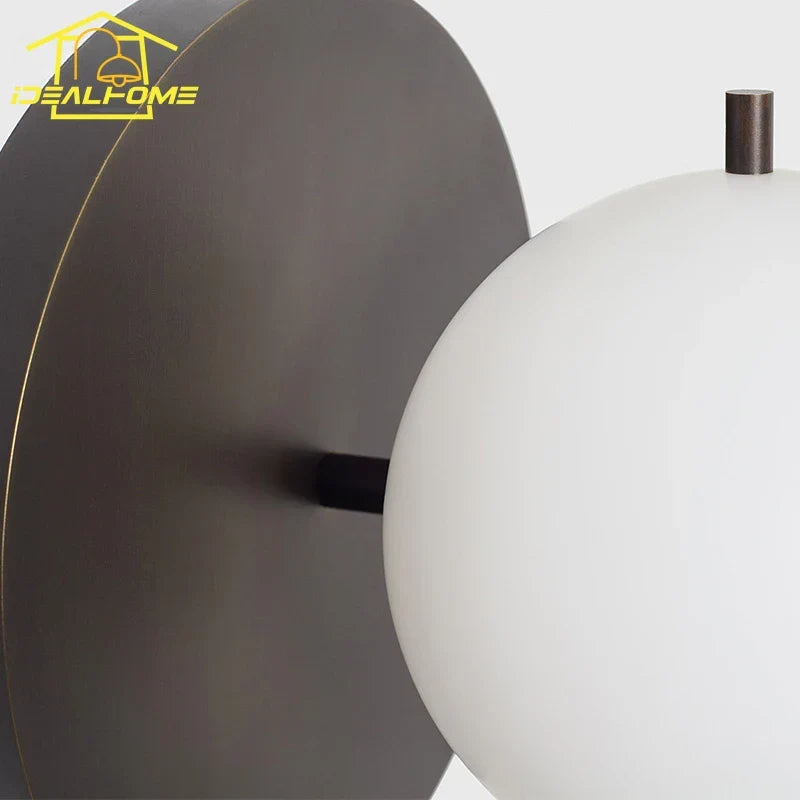 Artfan lighting Black/Gold Ball Wall Lamp - Minimalist Iron Art Decor for Bedroom & Cafe
