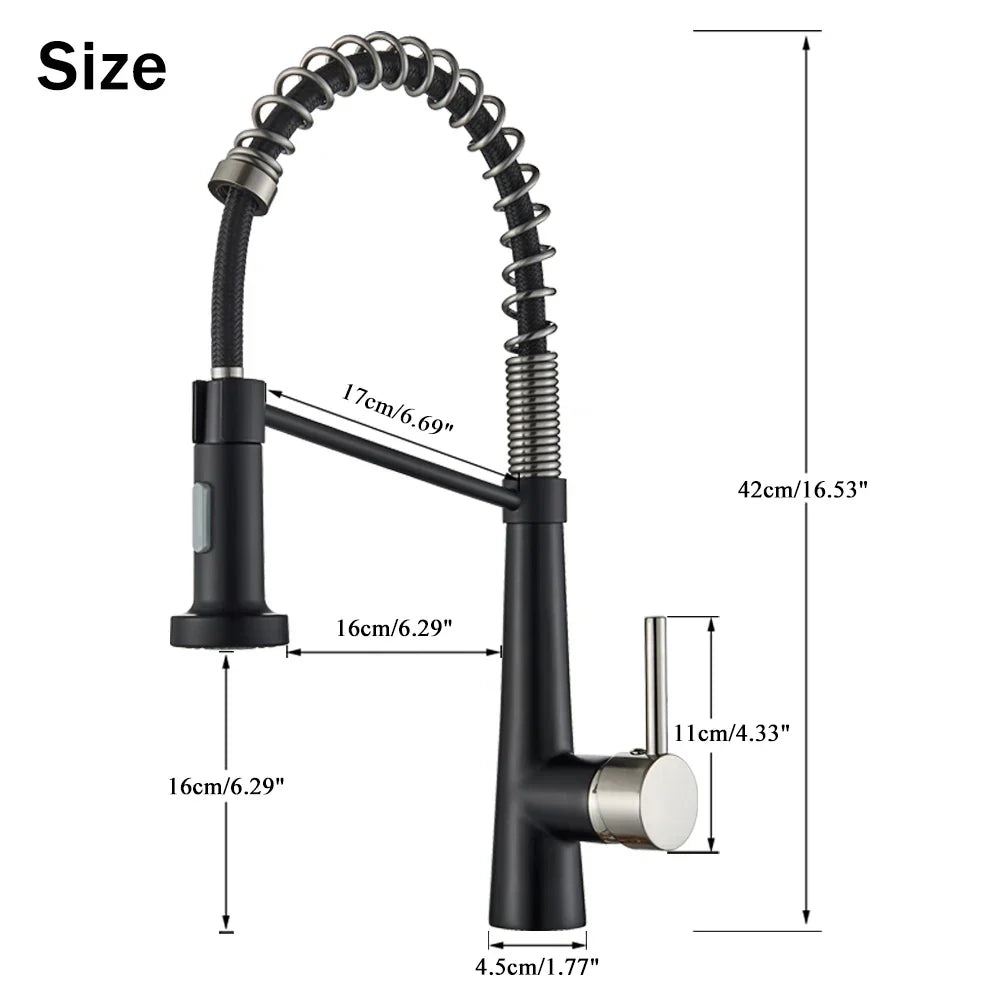 Artfan lighting Black Gold Kitchen Faucet with Pull Down Sprayer