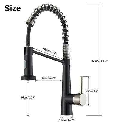 Artfan lighting Black Gold Kitchen Faucet with Pull Down Sprayer