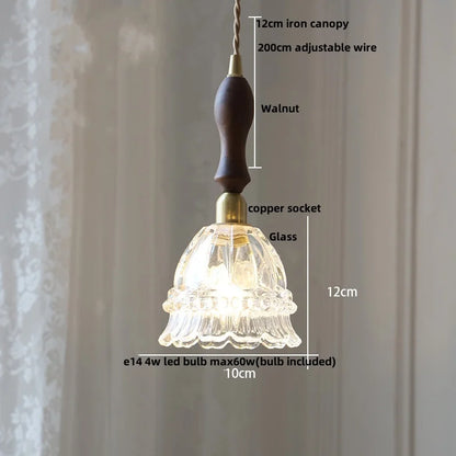 Artfan Amber Glass LED Pendant Light - Nordic Modern Balcony Foyer Coffee Wall Lamp