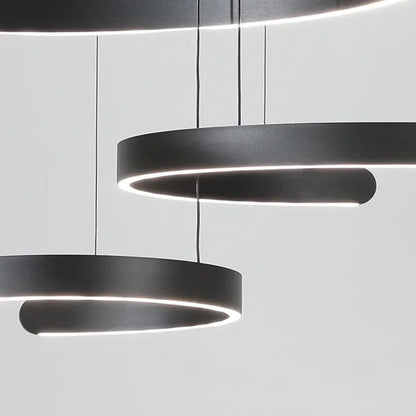Artfan lighting Black LED Chandelier Pendant Light for Foyer Stairs Bar, Minimalist Indoor Hanging Lamp
