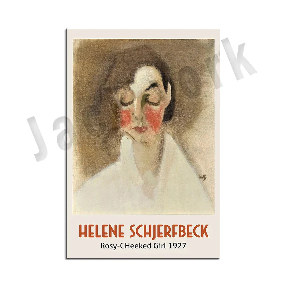 Artfan Abstract Vintage Exhibition Poster Set - Helene Schjerfbeck, Circus Girl, Blonde Girl