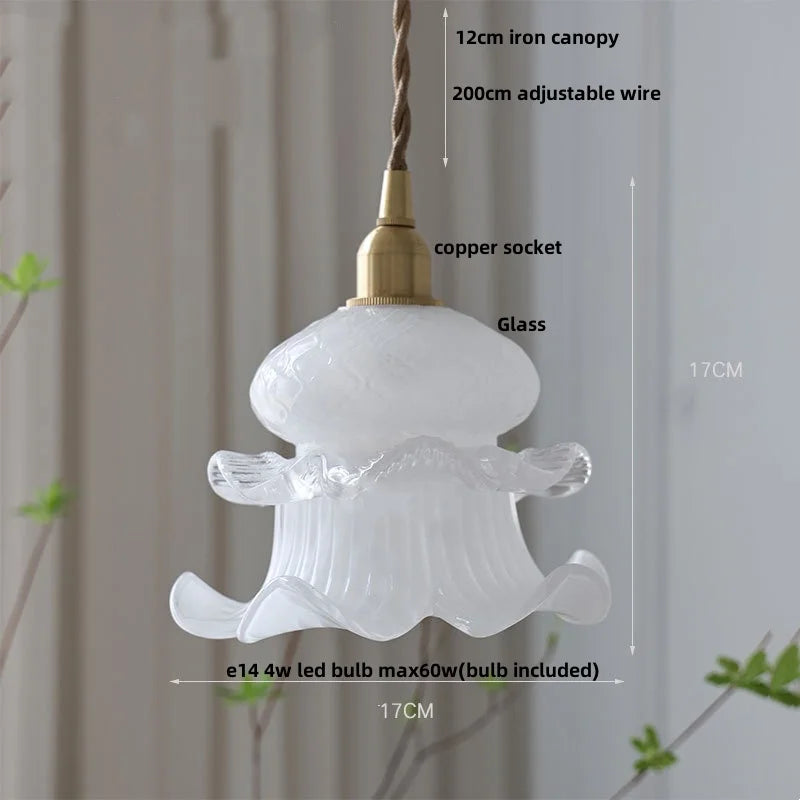 Artfan Amber Glass LED Pendant Light - Nordic Modern Balcony Foyer Coffee Wall Lamp