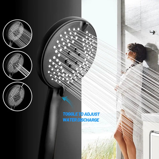 Artfan 3-in-1 Pressure Boost Shower Head with Hose Base - Large Water Yield