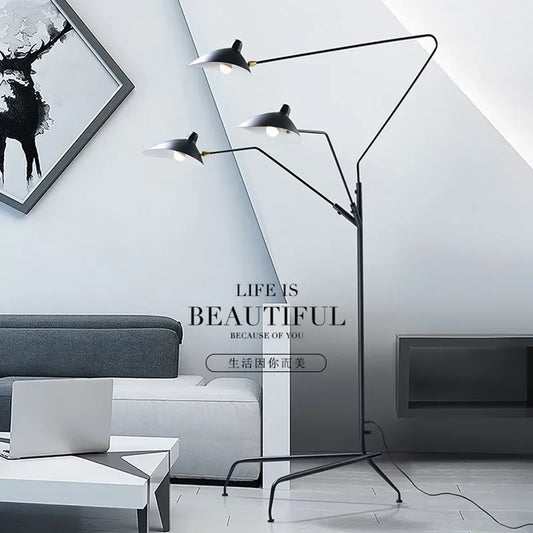 Artfan Adjustable Arm Floor Lamp: Japanese Ceiling Light for Industrial Loft Decor