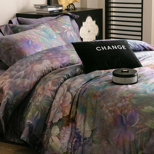Artfan 1000TC Egyptian Cotton Vintage Oil Printing Bedding Set with Sheet & Pillowcase