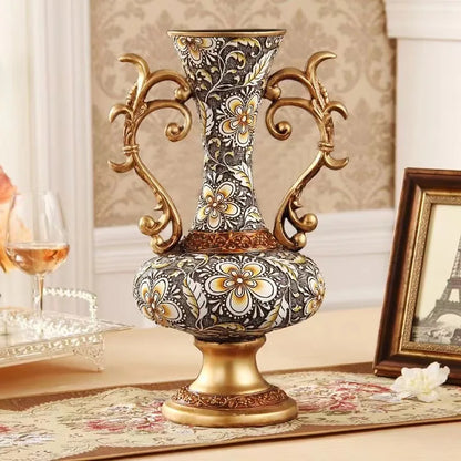 Artfan Resin Vase Dried Flowers Arrangement for Living Room Decor