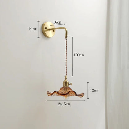 Artfan Amber Glass LED Wall Sconce for Home Indoor Lighting