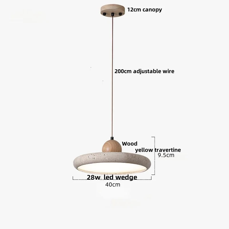 Artfan Adjustable LED Pendant Light - Nordic Modern Yellow Travertine Marble Wood Fixture
