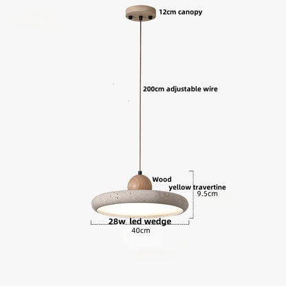 Artfan Adjustable LED Pendant Light - Nordic Modern Yellow Travertine Marble Wood Fixture
