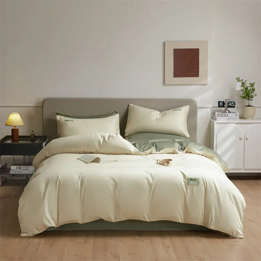 Artfan 100% Egyptian Cotton Solid Color Bedding Set - Queen King Single Size