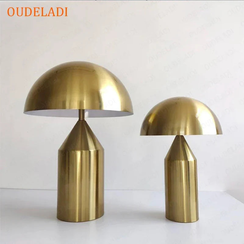 Artfan lighting Black Iron Mushroom Table Lamp, Nordic Design, Gold Accent, Living Room Bedroom Light