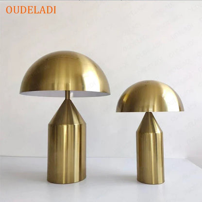 Artfan lighting Black Iron Mushroom Table Lamp, Nordic Design, Gold Accent, Living Room Bedroom Light