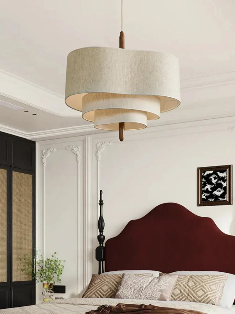 Artfan  Japanese Fabric Chandelier Retro Style Pendant Light for Living Room, Bedroom, Restaurant, Hotel